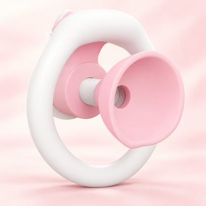 Kitty Twist Adjustable Inverted Chastity Cage – Pink & White