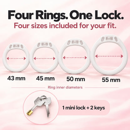 Kitty Twist Adjustable Inverted Chastity Cage – Pink & White