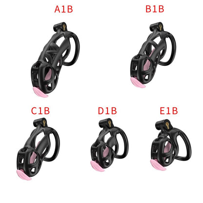 3D Printed Male Chastity Cage with Lock & 5 Rings – Resin Virginity Device for Men