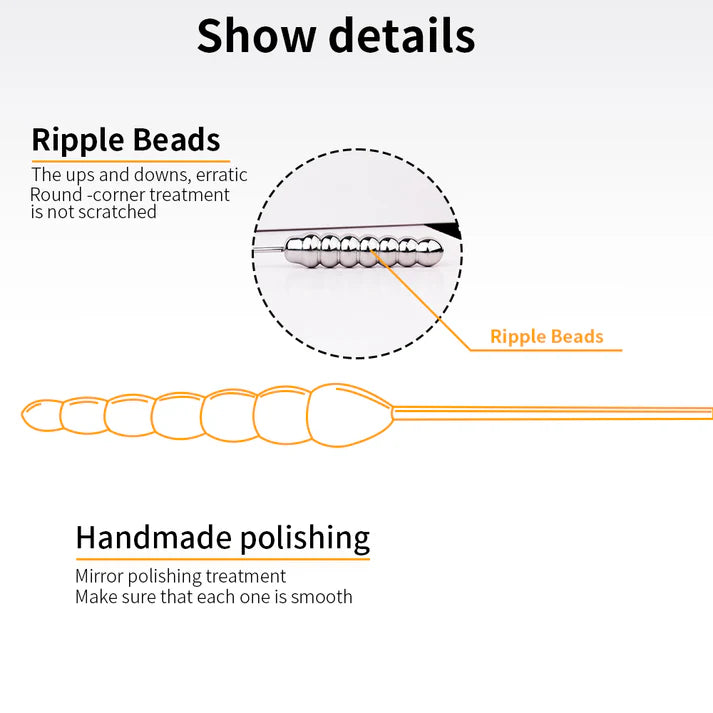 Multiple Layers Ripple Spheres Urethral Sounding Rod