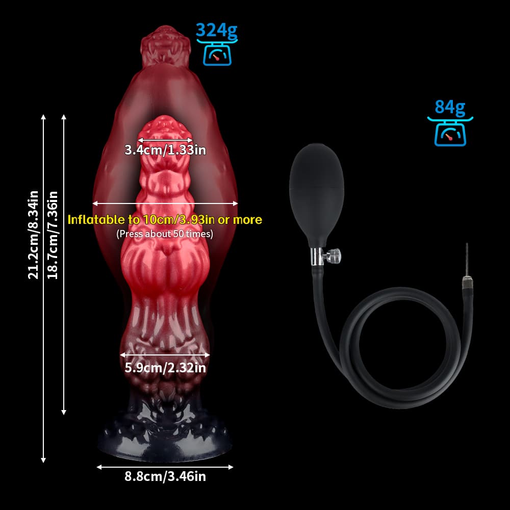 Red Black Dog Inflatable Dildo