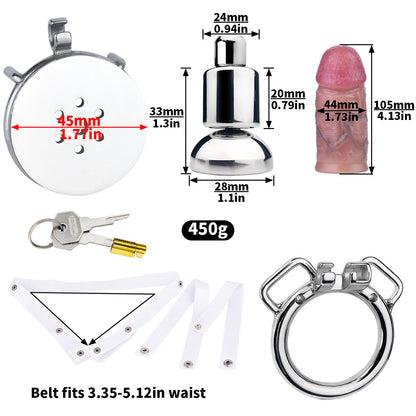 Inverted Cock Cage – Flat Sissy Silicone Dildo Chastity Lock