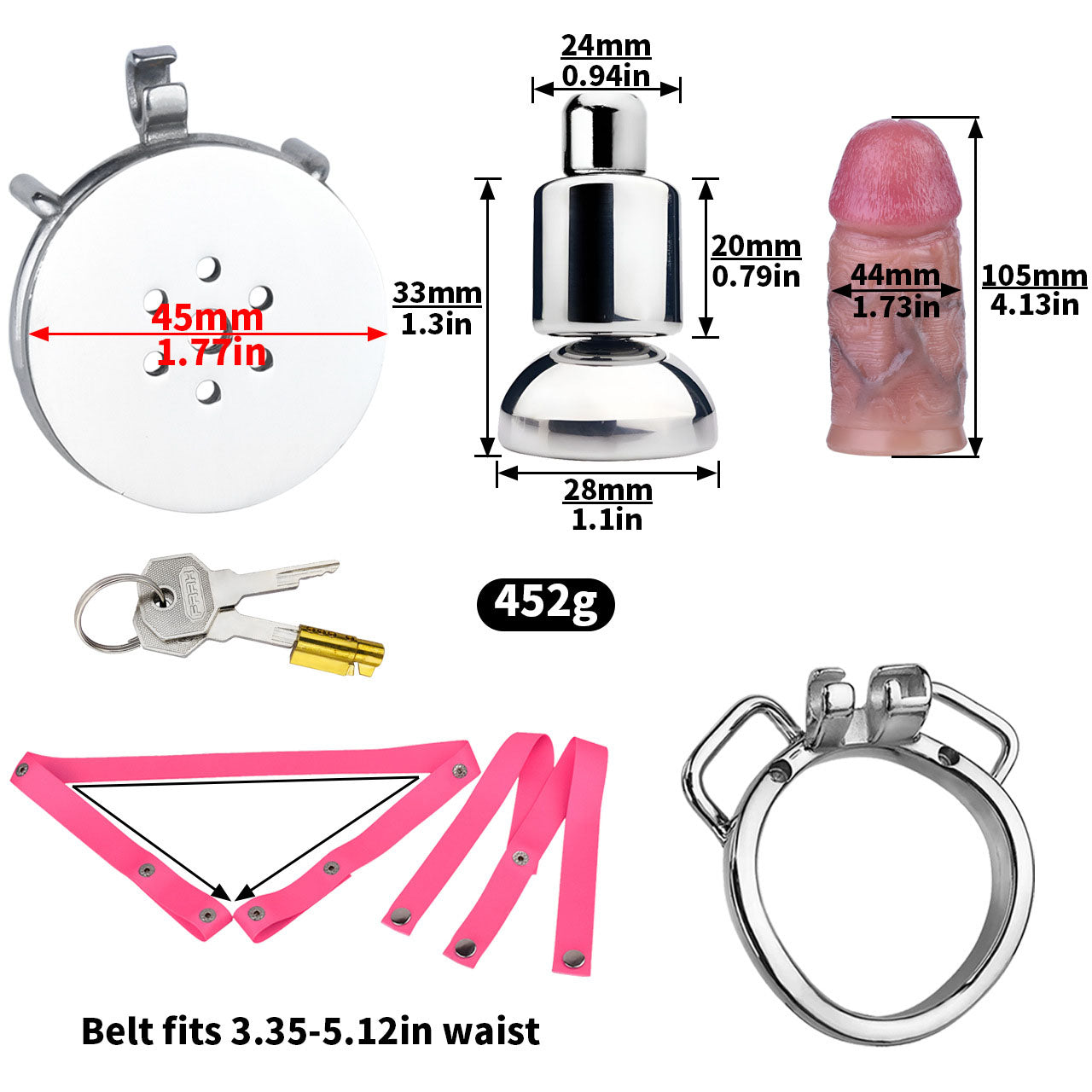 Inverted Cock Cage – Flat Sissy Silicone Dildo Chastity Lock