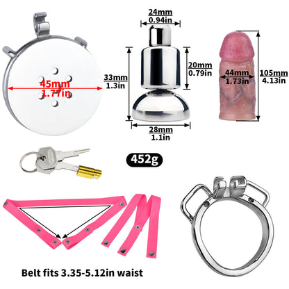 Inverted Cock Cage – Flat Sissy Silicone Dildo Chastity Lock
