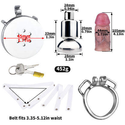 Inverted Cock Cage – Flat Sissy Silicone Dildo Chastity Lock