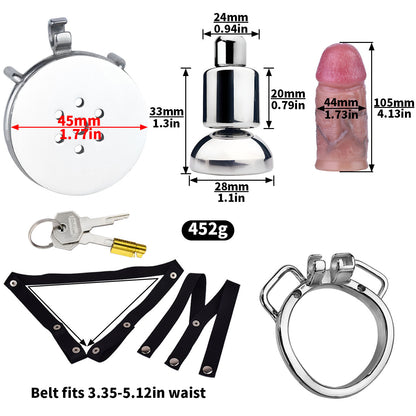 Inverted Cock Cage – Flat Sissy Silicone Dildo Chastity Lock