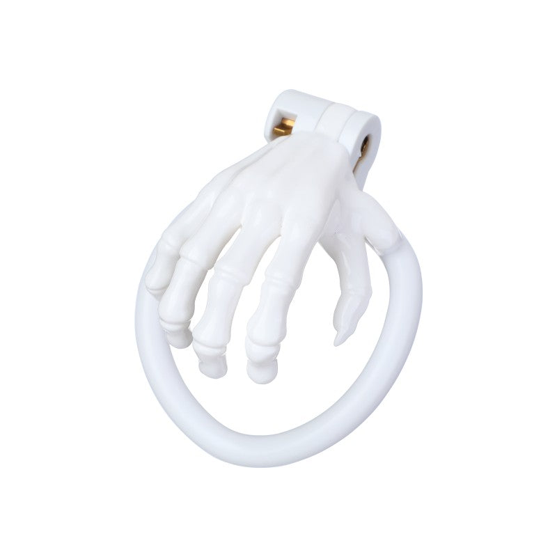 Cage de chasteté en forme de main squelettique – Dispositif de chasteté masculin léger en résine