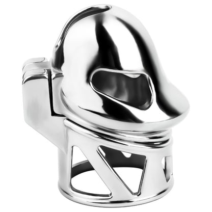 No Ball Ring Chastity Cage – Stainless Steel Lock, 9 Size Glans Fit, Discreet Wear