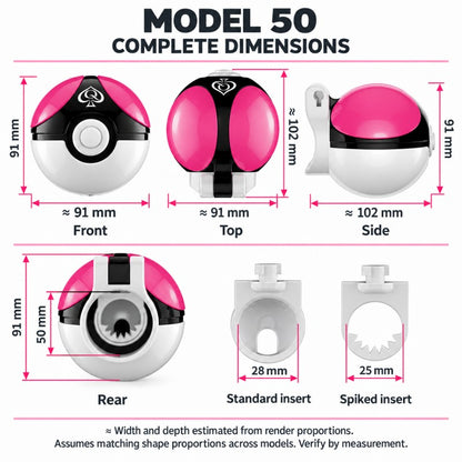 Capture Ball Full-Enclosure Chastity Cage – Pink ABS
