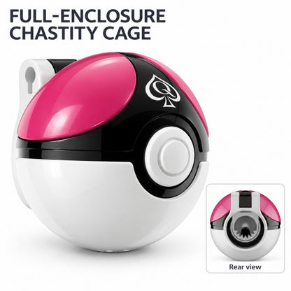 Capture Ball Full-Enclosure Chastity Cage – Pink ABS