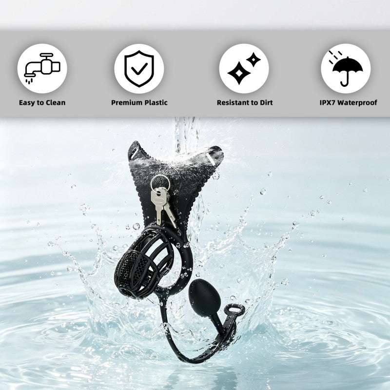 Modular Silicone Chastity Cage System | Remote-Controlled Vibration & Adjustable Fit GSD D4