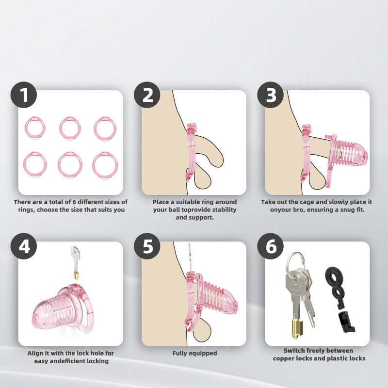 Transparent Flexible Chastity Cage with Stretchable Design