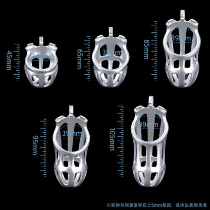 3D Printed Male Chastity Cage – Lightweight Penis Lock with 5 Rings for Erection Control & Bondage Fun