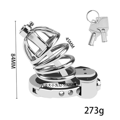 Hollow Metal Chastity Cage with Urethral Tube & Internal Lock – Breathable & Secure Design