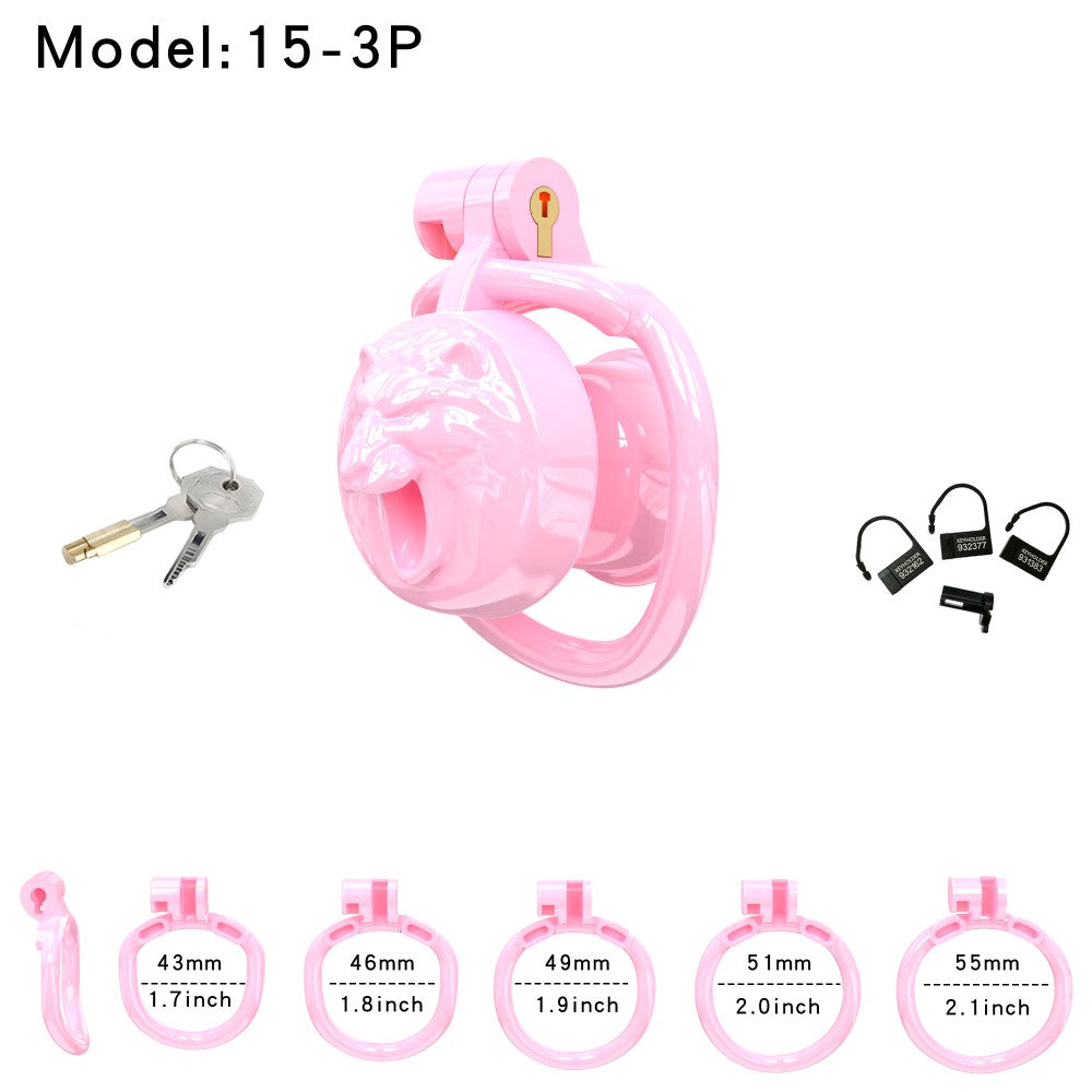 WolfHead Roar– 3D Printed Chastity Lock with Negative Pole Cup Holder