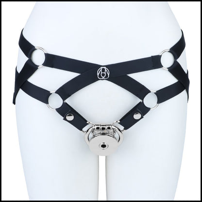 Stainless Steel Inverted Chastity Cage with Removable Insert