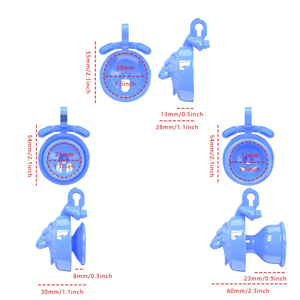 WolfHead Roar– 3D Printed Chastity Lock with Negative Pole Cup Holder