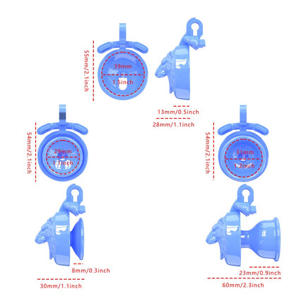 WolfHead Roar– 3D Printed Chastity Lock with Negative Pole Cup Holder