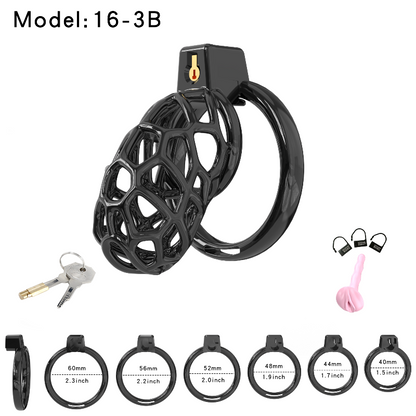 Lightweight Resin Chastity Cage – Random Mesh Design, Breathable, Multi-Size & Color Options