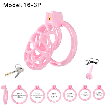 Lightweight Resin Chastity Cage – Random Mesh Design, Breathable, Multi-Size & Color Options
