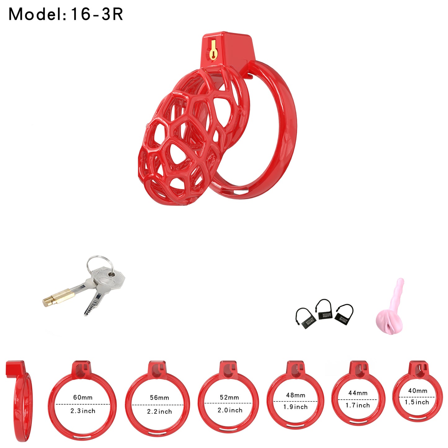 Lightweight Resin Chastity Cage – Random Mesh Design, Breathable, Multi-Size & Color Options