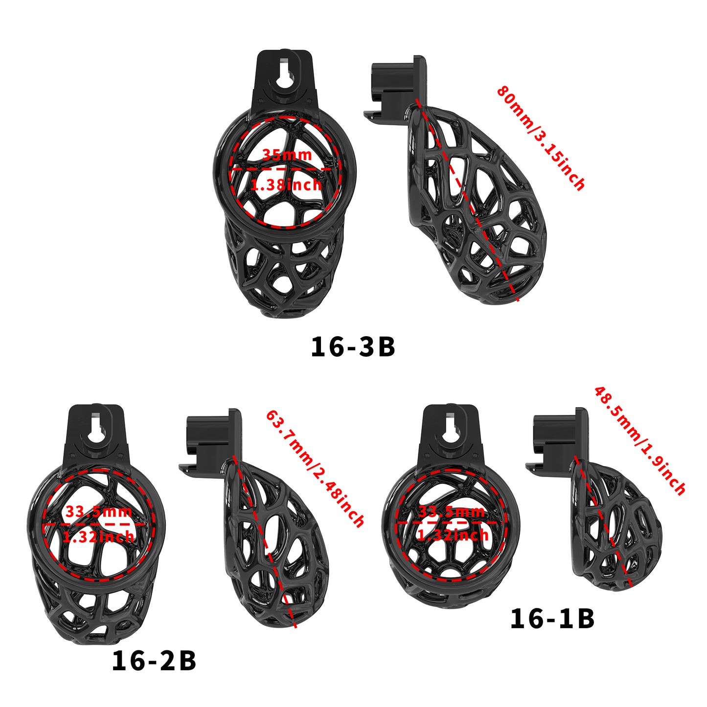 Lightweight Resin Chastity Cage – Random Mesh Design, Breathable, Multi-Size & Color Options