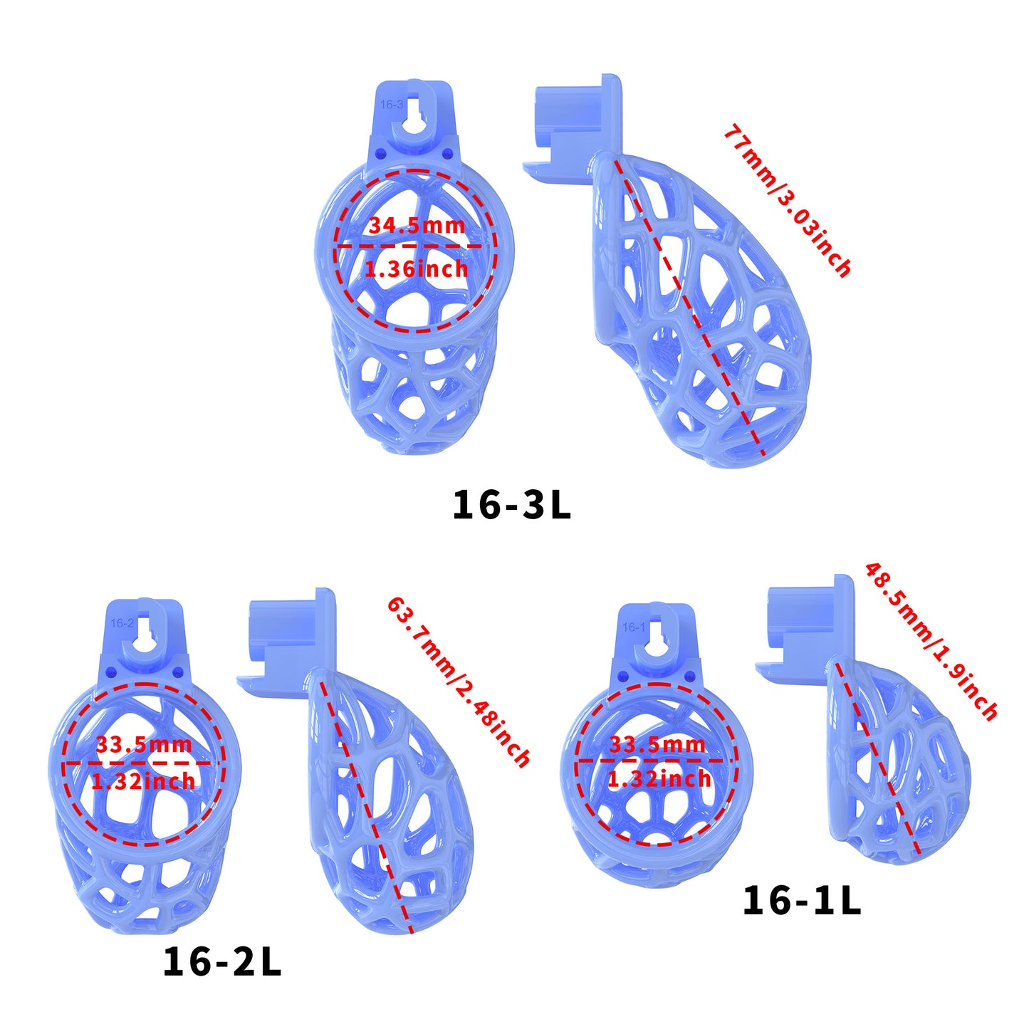 Lightweight Resin Chastity Cage – Random Mesh Design, Breathable, Multi-Size & Color Options
