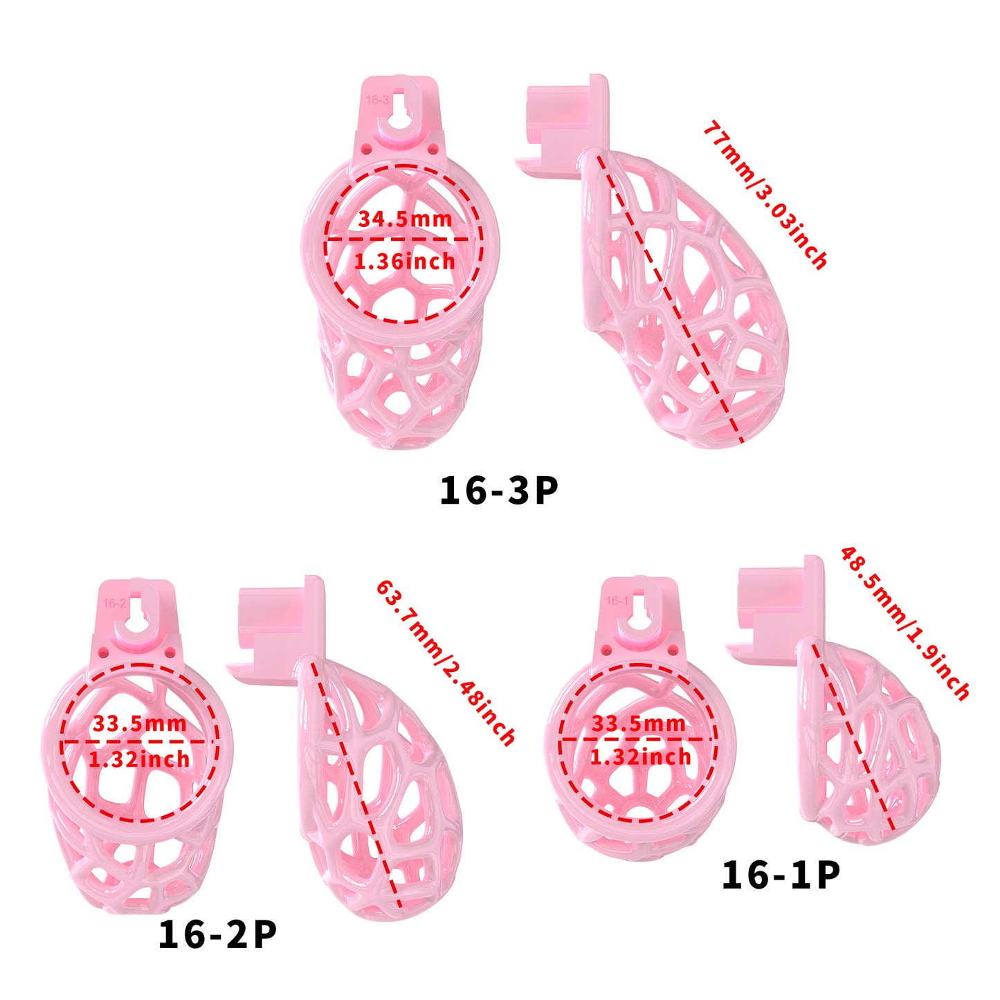 Lightweight Resin Chastity Cage – Random Mesh Design, Breathable, Multi-Size & Color Options