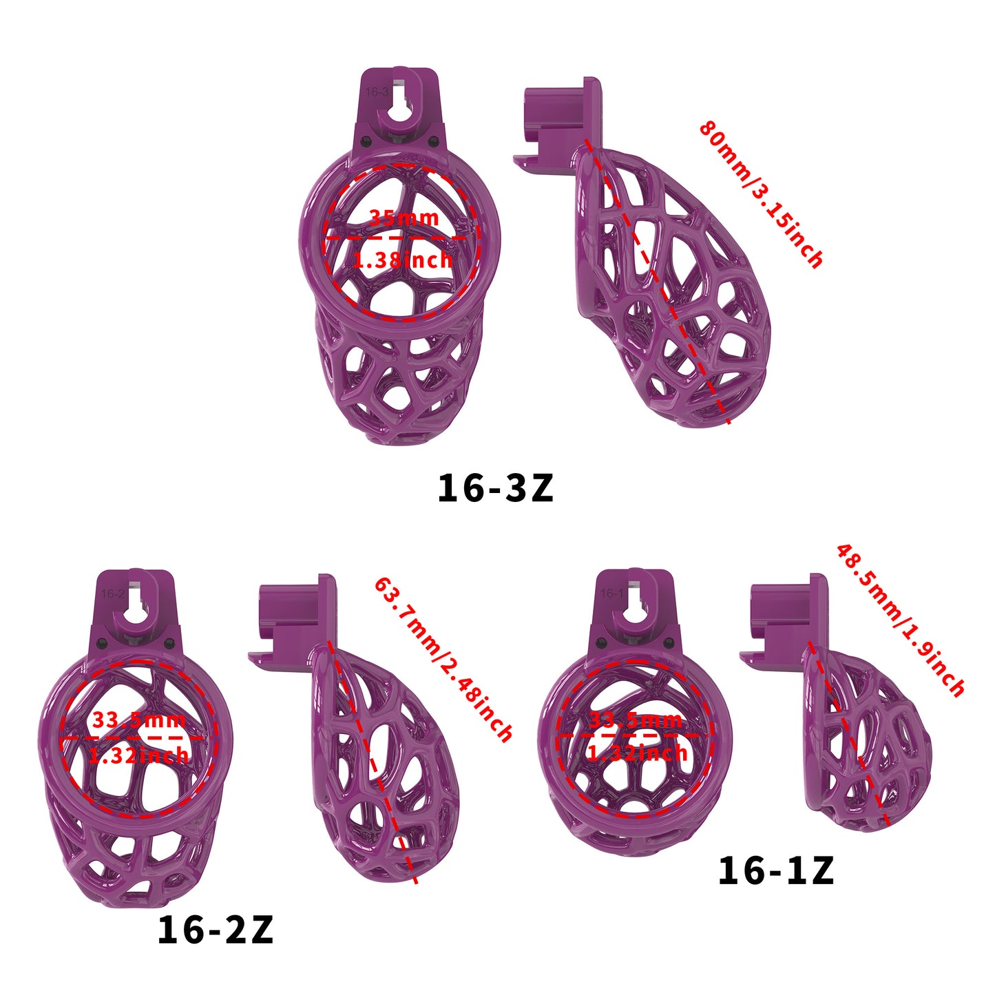 Lightweight Resin Chastity Cage – Random Mesh Design, Breathable, Multi-Size & Color Options
