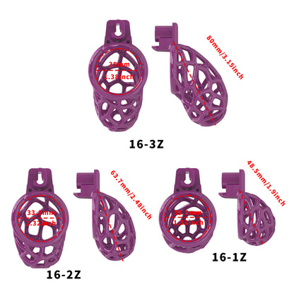 Lightweight Resin Chastity Cage – Random Mesh Design, Breathable, Multi-Size & Color Options
