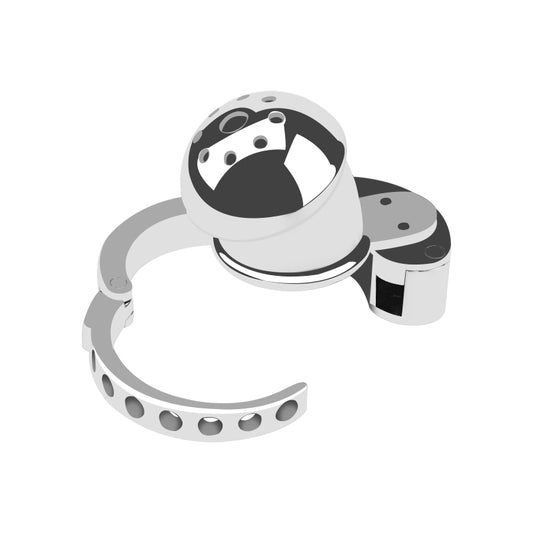 Mushroom Head Metal Chastity Cage – Fully Enclosed with Internal Lock & Adjustable Ring