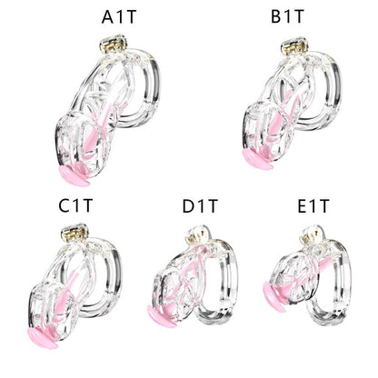 Transparent Viper Chastity Cage – 5 Sizes, Wearable Ring Design, Sleek Fit