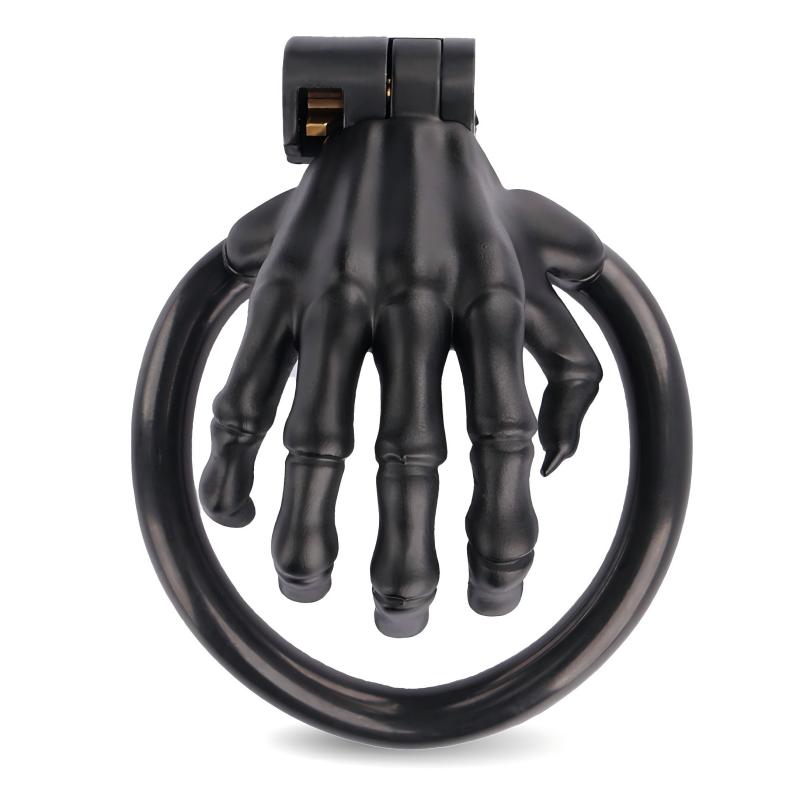 Jaula de castidad de resina con forma de calavera | Juguete con cerradura para fiestas masculinas
