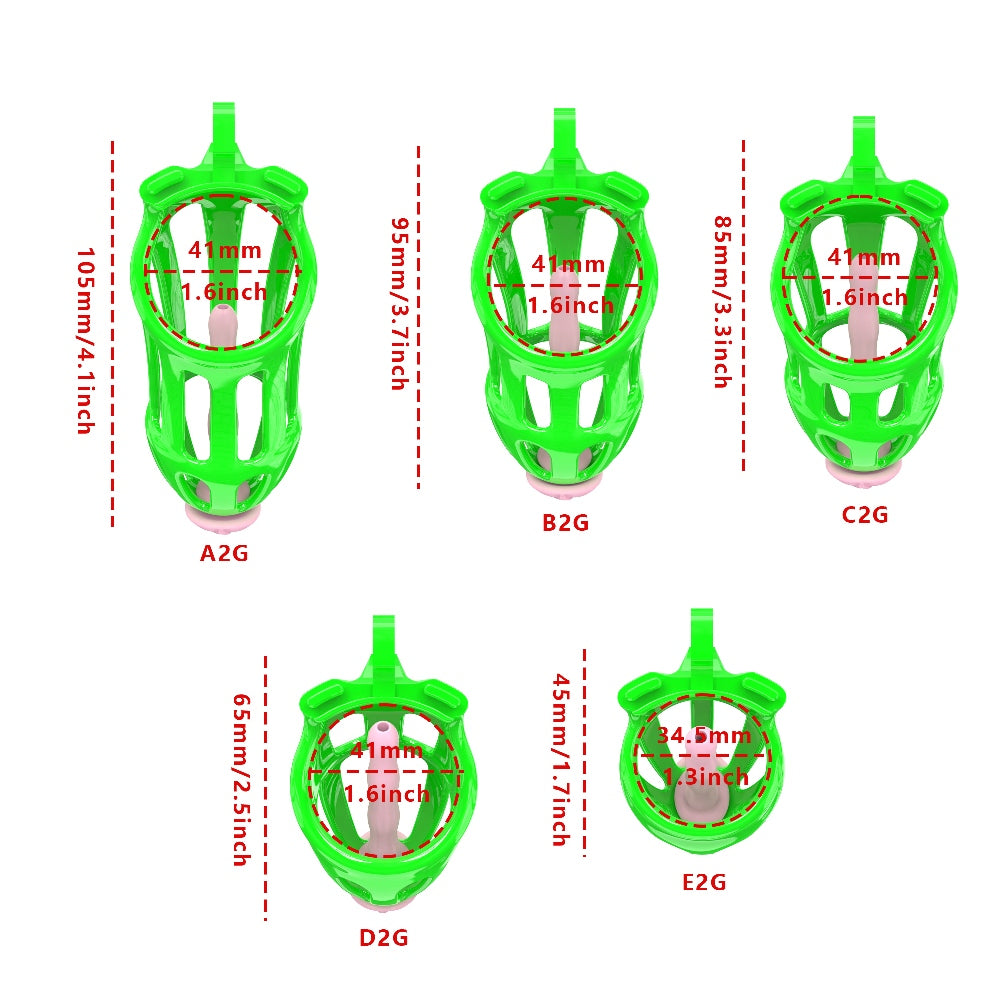 3D Printed Male Chastity Cage – Lightweight Penis Lock with 5 Rings for Erection Control & Bondage Fun