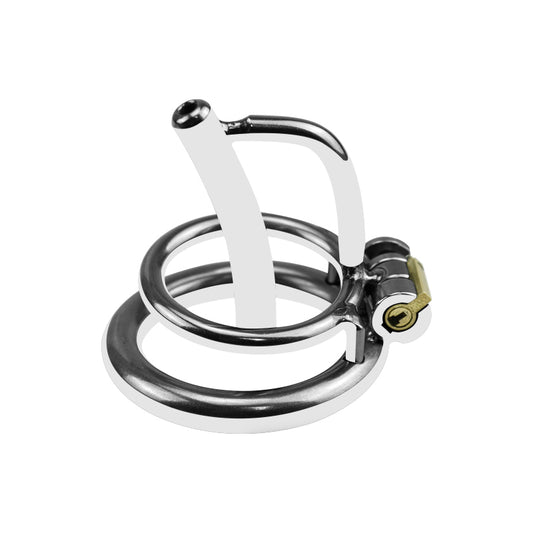 Metal Chastity Cage – Minimal Design with Urethral Tube