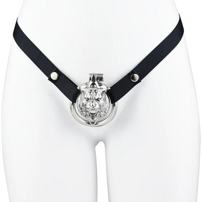 Metal Beast Tiger & Bull Chastity Cage with Bell