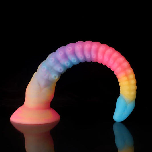 Octopus Tentacle Dildo – Eel-Inspired Fantasy Dildo in Blue Yellow Purple Gradient, Body-Safe Silicone