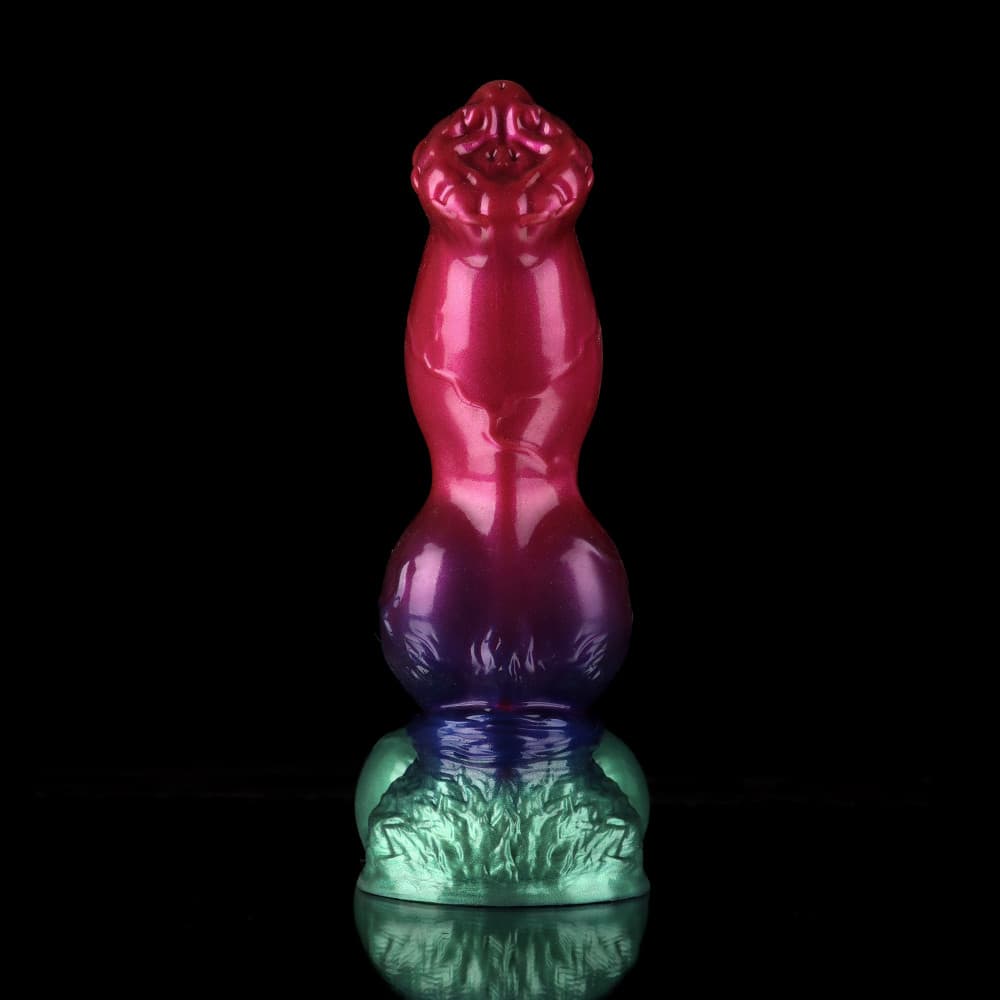 Dildo de fantasía con degradado morado y verde de Gun Dog - Dildo anudado