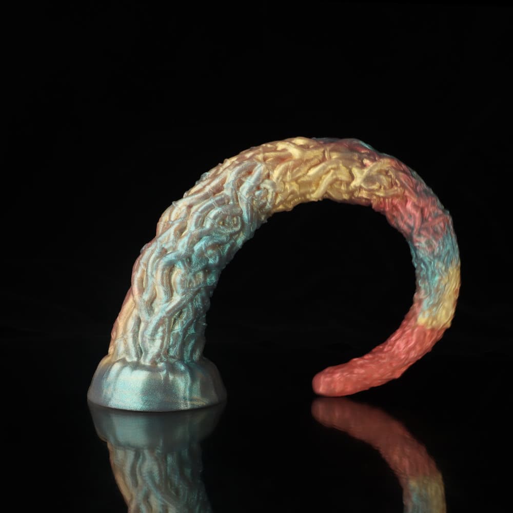 Vine Rainbow Tentacle Dildo Anal Plug – Fantasy Silicone Toy with Suction Base & Textured Design
