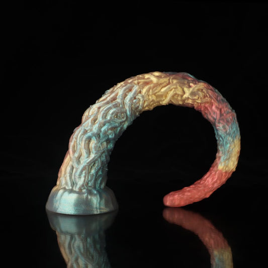 Vine Rainbow Tentacle Dildo Anal Plug – Fantasy Silicone Toy with Suction Base & Textured Design