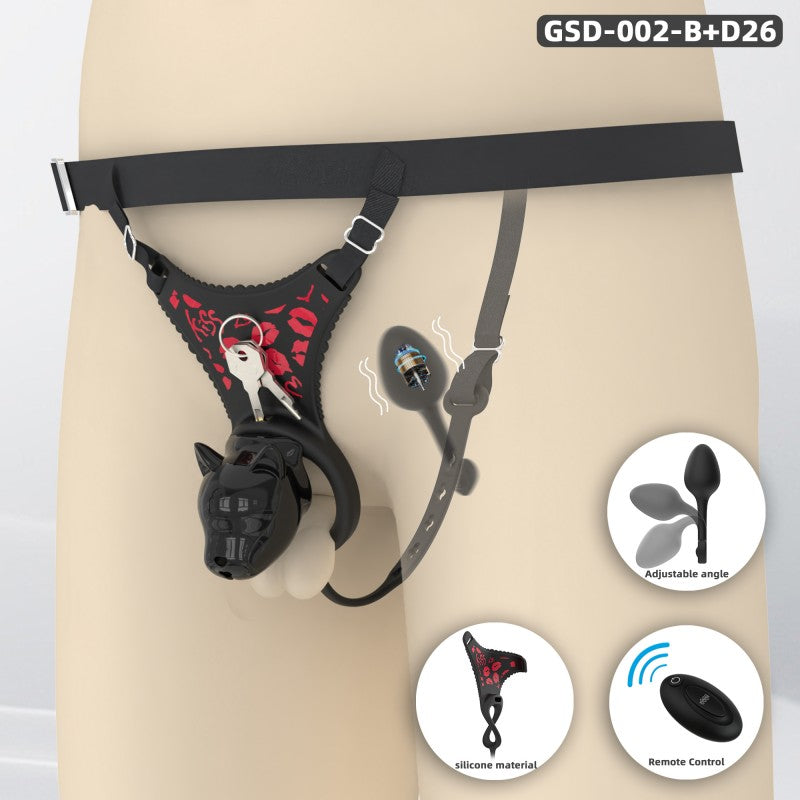 Puppy Head Chastity Cage Set with Underwear & Plug-GSD Series