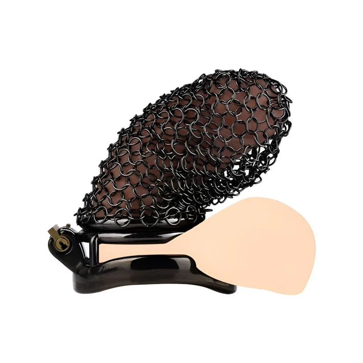 Black Soft Metal Mesh Chastity Cage | Flexible 304 Stainless Steel