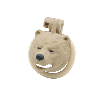 Bear Head Male Chastity Cage – Realistic Bear Head Design with Key Lock
