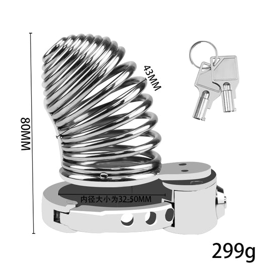 Chastity Cage Adjustable Size Cock Cage Skeletonized Breathable Stainless Steel Chastity Devices Male Chastity