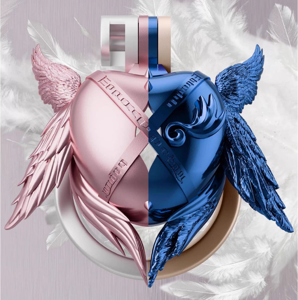 Heart-shaped, six-winged angel chastity cage
