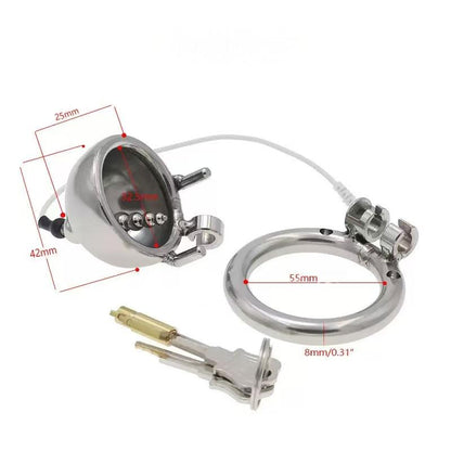 Small Electric Metal Cock Cage for Men – Stainless Steel Chastity Device