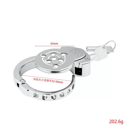 Cage de chasteté plate ajustable avec motif cœur – Cadenas métallique sur mesure au design inspiré par l'amour