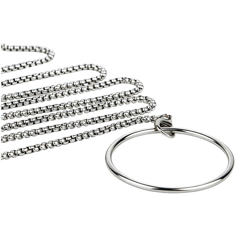 Stainless Steel Chastity Lock with Traction Chain Set