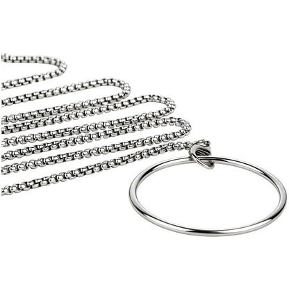 Stainless Steel Chastity Lock with Traction Chain Set