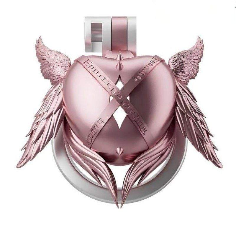 Herzförmiger Keuschheitskäfig mit sechs Flügeln in Engelform